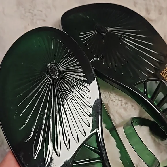 Lime slices slippers flip flops green sz.40 9- 9.5 new no tags beach tropical - Picture 4 of 10